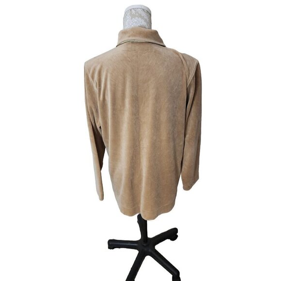 Liz Claiborne Top Brown Long Sleeve Blouse Button Front Women's Large - Picture 3 of 6